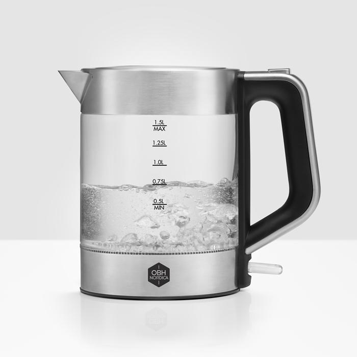 Actual product image OBH Nordica Venice Glass electric kettle Stainless steel, Transparent (1.50 l)