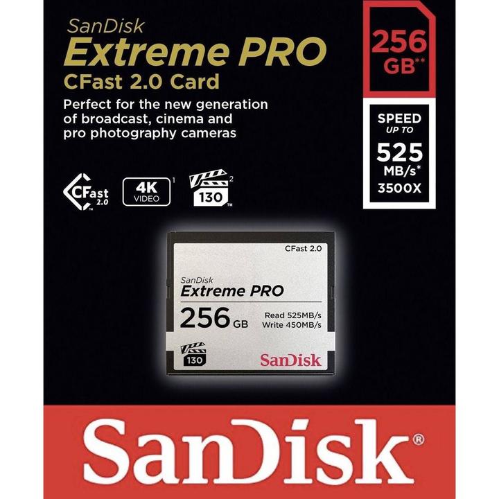 Produktbild SanDisk Cfast Card Extreme PRO (256 GB, CFast 2.0)