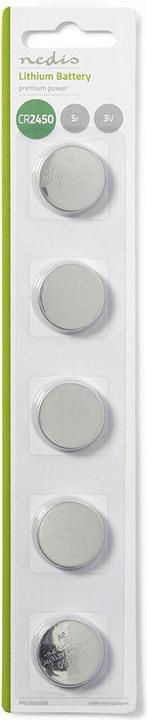 Immagine prodotto Nedis Pile a bottone al litio CR2 450, 3 V, 5 pezzi (5 pz., CR2450)