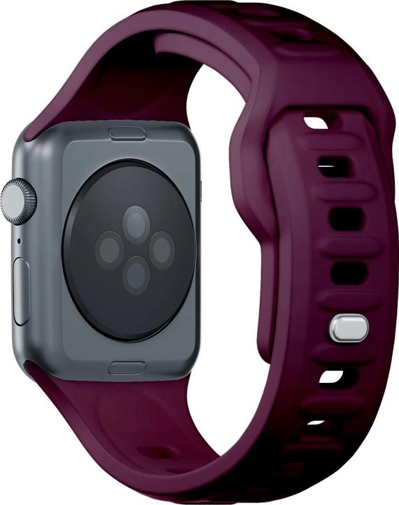 Actual product image 3MK Silicone Watch Strap ciemnofioletowy /mulberry dla Apple Watch 42/44/45/49mm (Stainless steel, Silicone)