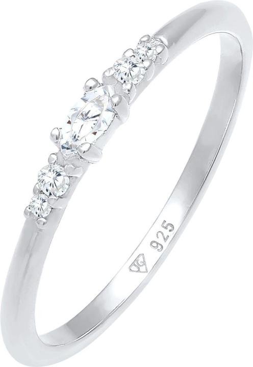 Elli Kristall Ring, Verlobungsring (58, 925 Silber)