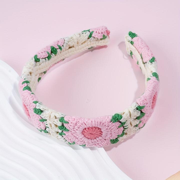 Activity Board Boho-Chic Floral Knit Headband- Cute & Stylish Hair Accessory, Perfect for Casual Attire