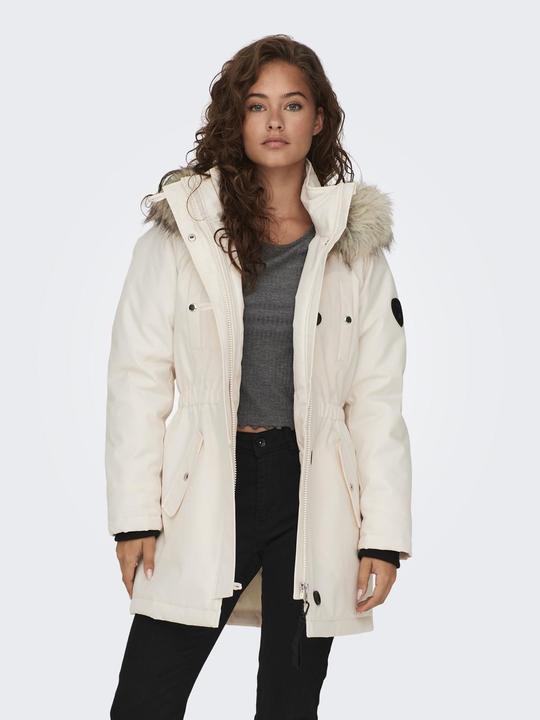 Produktbild Only Kapuze mit abnehmbarem Kunstfell-Rand Gerippte Ärmelbündchen Parka Langer Parka (XL)