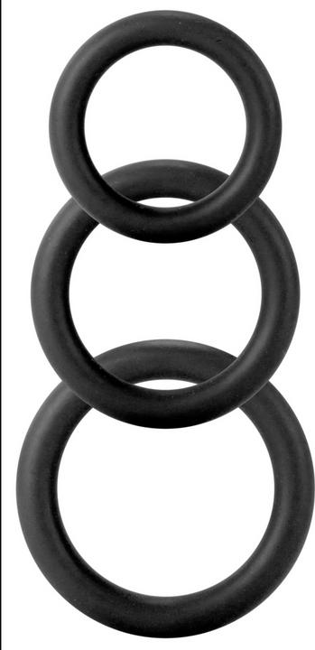 Shots Twiddle Rings - 3 sizes - black - penis rings (2.40 cm)