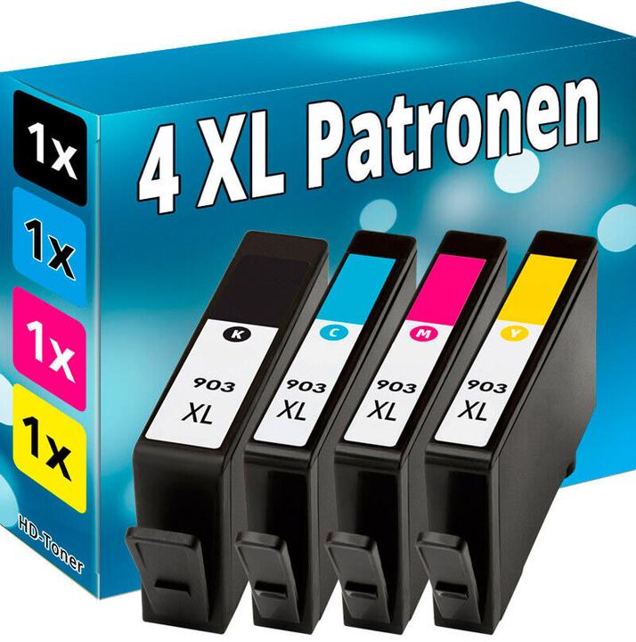 Druckfuxx 4x TINTE PATRONEN 903-XL für HP OfficeJet 6950 6960 6962 6968 6970 697
