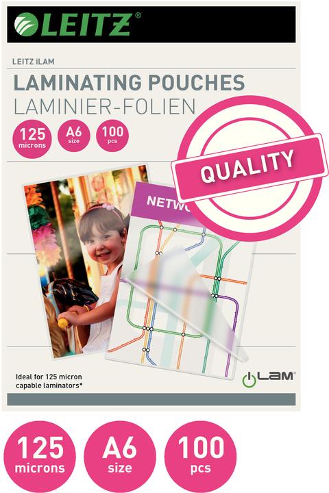 Image du produit Leitz Pochette de plastification (A6, 100 pièce(s), 125 µm)