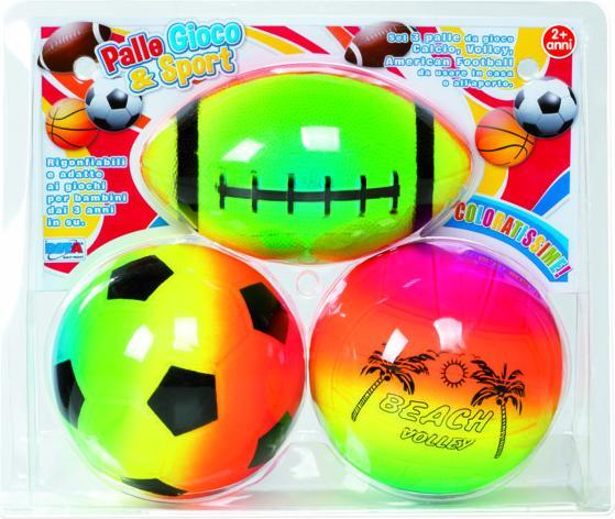 Rs Toys Blister 3 Sportballen 12,5cm Opgeblazen Veelkleurig