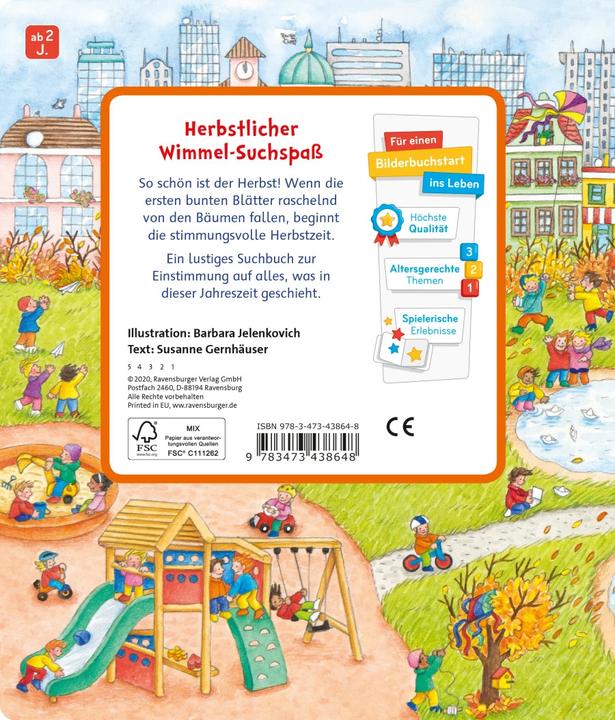 Immagine prodotto Ravensburger Sachen suchen: Im Herbst (Tedesco, Barbara Jelenkovich, Susanne Gernhäuser, 2020)