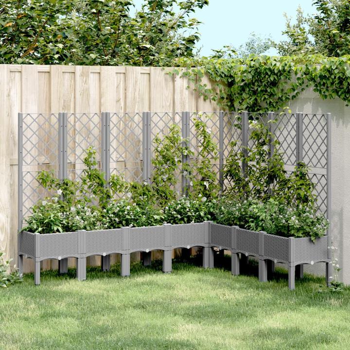 Image du produit VidaXL Bac à plantes avec treillis PP