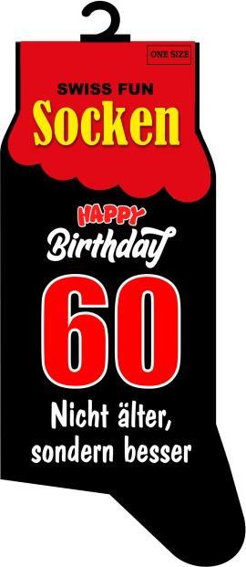 CreaDiva Socken Happy Birthday 60 Nicht älter, sondern besser Gr. 41-46 (41 - 46)
