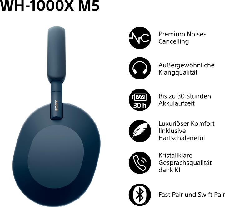 Actual product image Sony WH-1000XM5 (NC, 30 h, Wireless, Cable)
