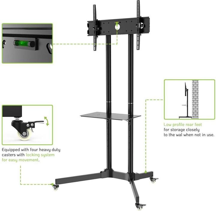 Produktbild Techly ICA-TR6 TV-Rollwagen (65", 60 kg)