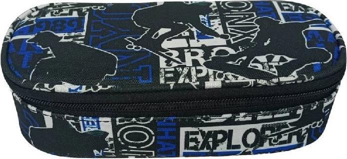 Donau Schüleretui Explorer blau/schwarz
