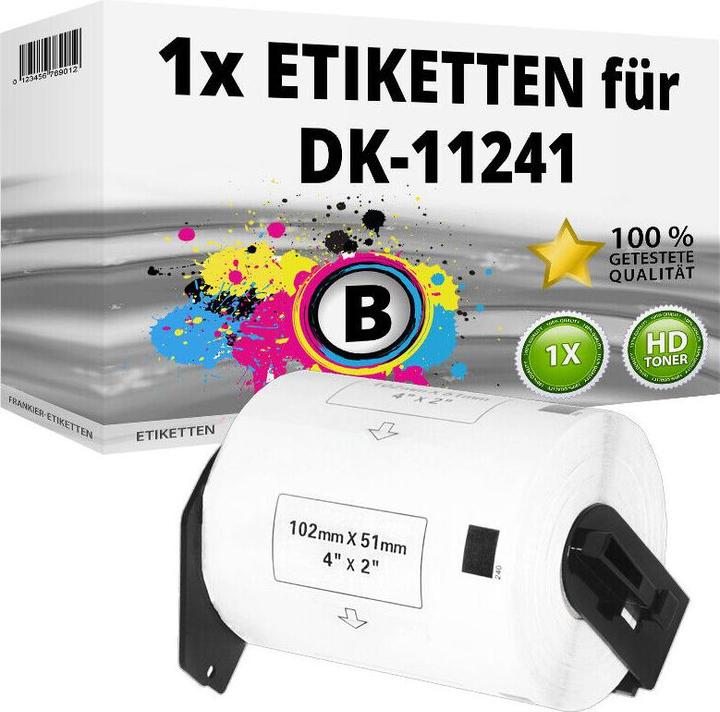 Actual product image Druckfuxx 1x Etikette kompatibel Brother P-Touch QL 1000 Series 1050 1050N 1060N