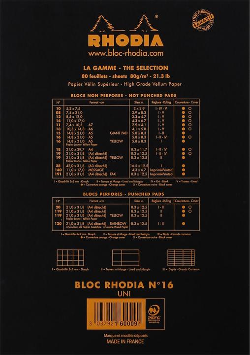 Image du produit Rhodia Basics (A5, Blanc, Couverture souple)