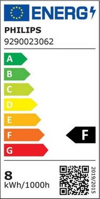 Energie-Label Philips LED Lampe (E27, 8 W, 806 lm, 3 x, F)