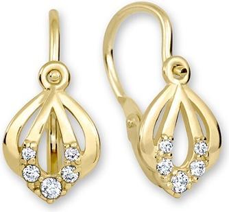 Brilio Gentle gold earrings with clear crystals 239 001 00728