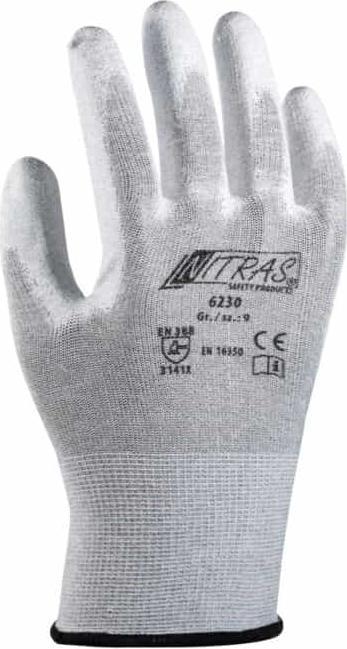 Image du produit Nitras Gants 6230 taille 9 gris/blanc EN 388, EN 16350 EPI catégorie II (9)