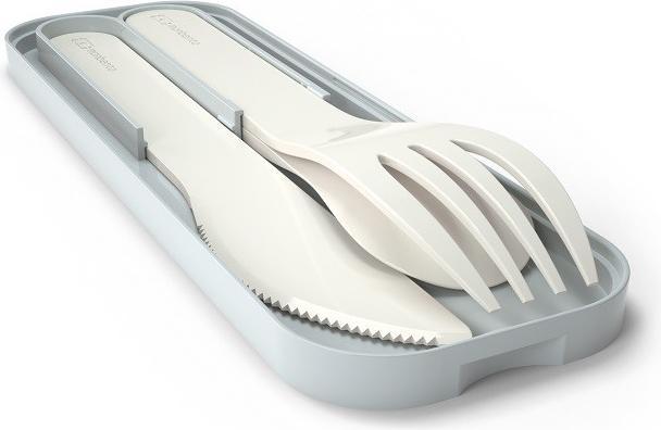 Monbento Lunchbox Cutlery Set MB Pocket Natural - 3-Piece Fork Knife Spoon - Cutlery Set for B (3 Piece, Cutlery set)