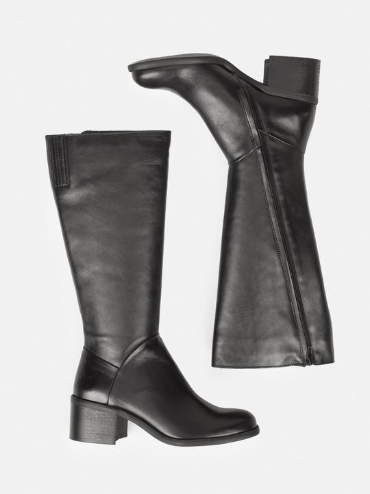 Actual product image Felmini MIRA D946 Stylish high boots with a low heel, made from genuine soft black leather. (39)