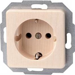 Actual product image Kopp Milano genuine wood socket outlet with earthing contact