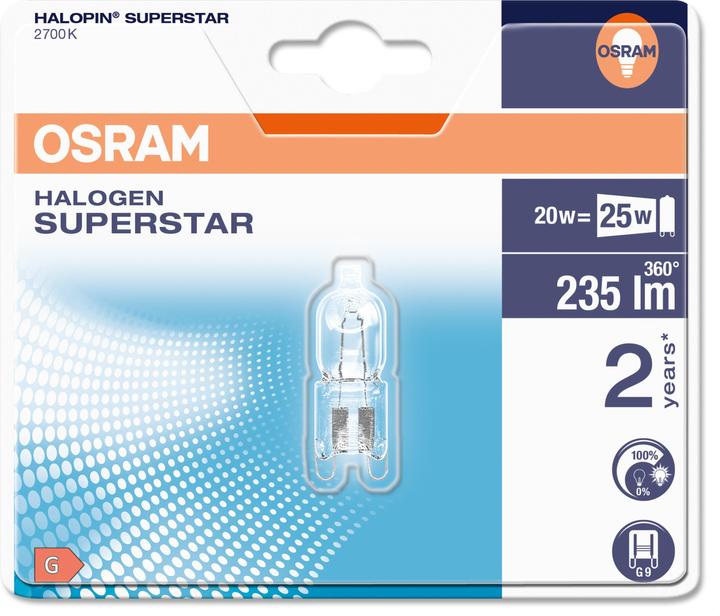 Produktbild Osram Halopin ES (G9, 20 W, 235 lm, 1 x, G)