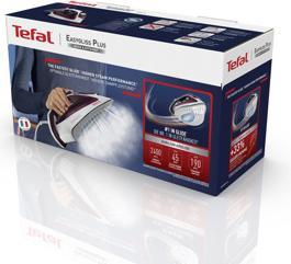 Productafbeelding Tefal EasyGliss Plus FV5714 Droog- en stoomstrijkijzer Durilium Sole Bordeaux (2400 W, 190 g/min)