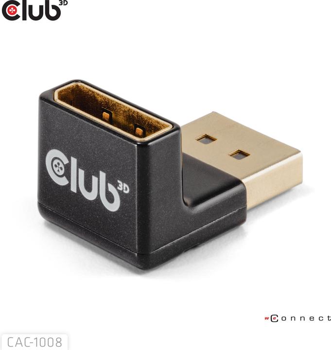 Actual product image Club 3D Club3D Adapter DP > DP 1.4 90° angled 4K@120Hz St/Bu retail (10.50 cm)