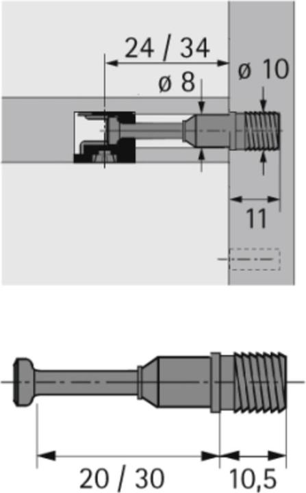 Actual product image Hettich Rapid S quick-mounting anchor for Rastex 15 (Press-fit anchors, 1 pcs.)