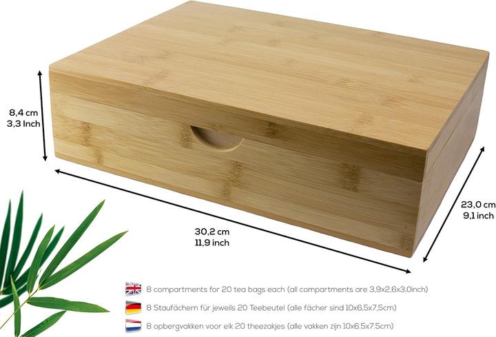 Actual product image Bamobo Teekiste mit 8 Fächern (160 Teebeutel)
