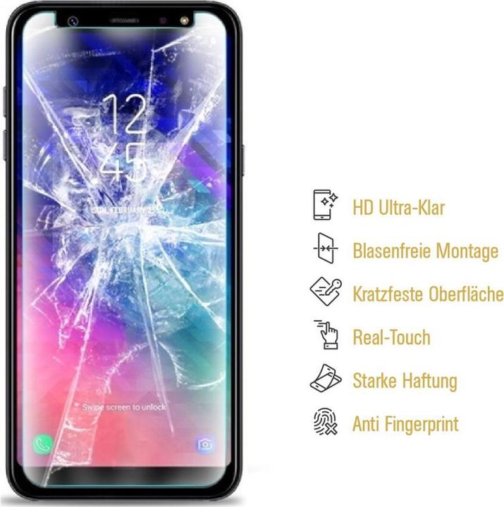 Actual product image Protectorking 2x Panzerfolie Anti-Shock HD Klar (2 Piece, Samsung Galaxy A6)
