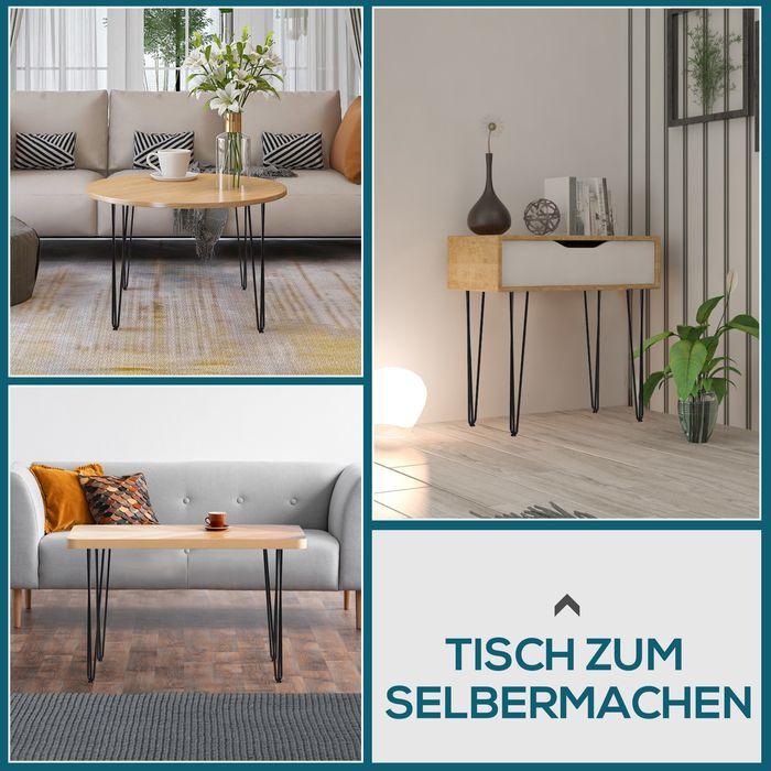 Produktbild Swisshandel24 Tischbeine, 4er-Set Tischfüsse, Möbelfüsse aus Stahl 12 x 12 x 72 cm Schwarz