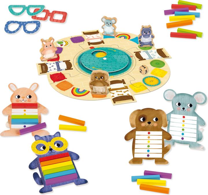 Actual product image Goula Ankleide-Spiel, d/f/i ab 3 Jahren, 2-4 Spieler, farbiges Brettspiel (German, French, Swiss German, Italian, Portuguese, English)