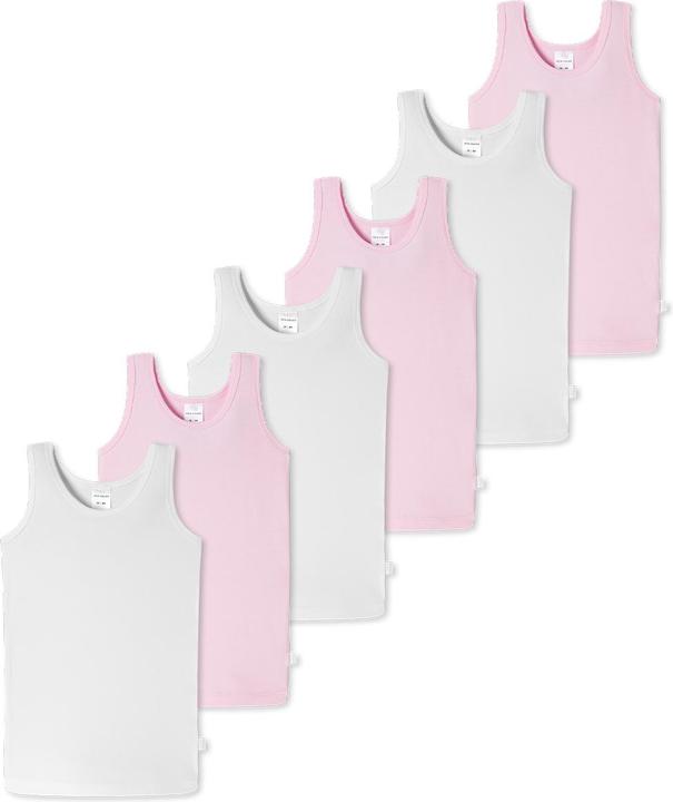 Schiesser 6er Pack Kids Girls 95/5 Organic Cotton Unterhemd