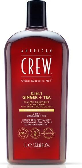 Actual product image American Crew 3-in-1 Ginger & Tea Shampoo, Conditioner & Body Wash (450 ml, Liquid shampoo)