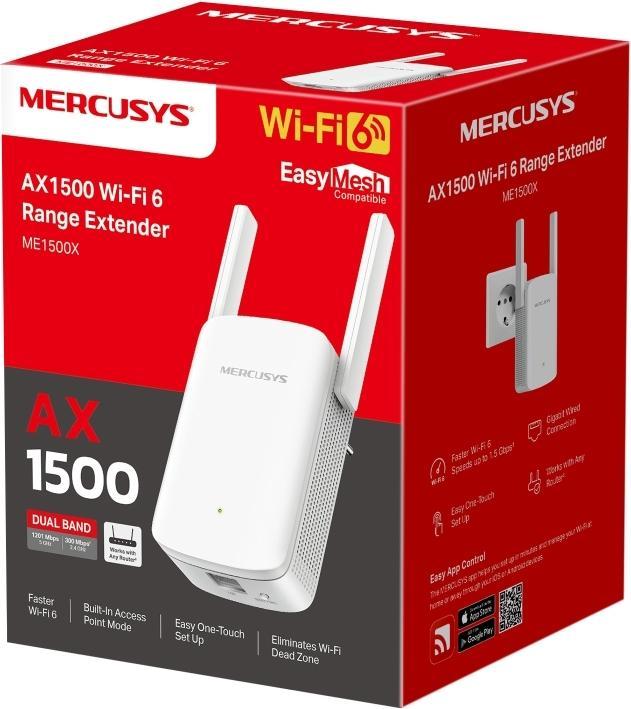 Productafbeelding TP-Link WL-Repeater ME1500X AX1500 Wi-Fi Range Extender (1201 Mbit/s, 300 Mbit/s)