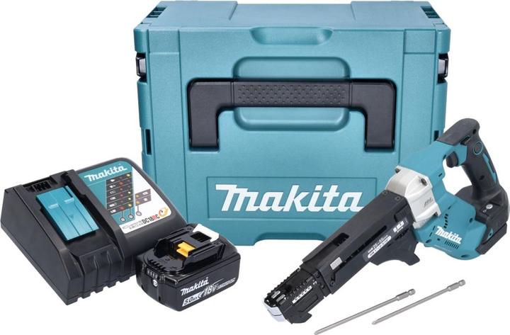 Produktbild Makita DFR 551 RT1J Akku Magazinschrauber 18 V 25 - 55 mm Brushless + 1x Akku 5,0 Ah + LadegerÃ¤t + (Akkubetrieb)