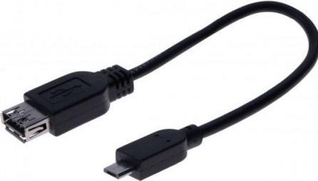 Productafbeelding Exertis Connect Micro USB-adapterkabel, USB Bu. A / USB Micro St. B, 0,15 m (OTG-ondersteuning) Voor het aansluiten (0.15 m, USB 2.0)