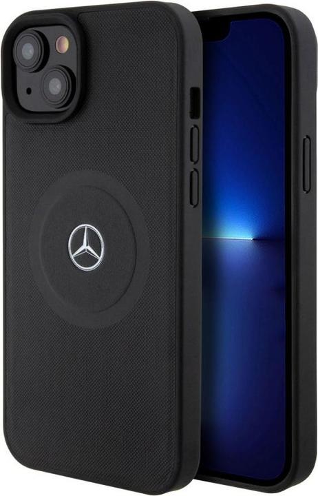 Produktbild Mercedes MEHMP15S23RMMK iPhone 15 6.1" czarny/black hardcase Crossed Lines Pattern Leather MagSafe (Apple iPhone 15)