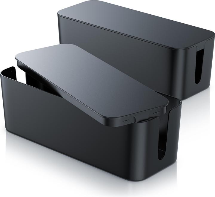 Produktbild Bearware 2x Kabelbox, Kabelkasten mit Gummifüssen, Kabelmanagement, Kabelordner, Ladebox, Kabel Organisator
