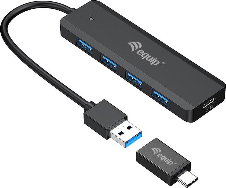 Actual product image equip USB 3.2 Gen 1 Hub (USB-A, USB-C, 5 Ports)