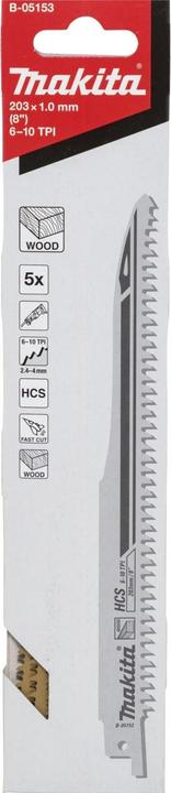 Produktbild Makita Säbelsägeblatt / 6 10 TPI, 5 Stück für Holz