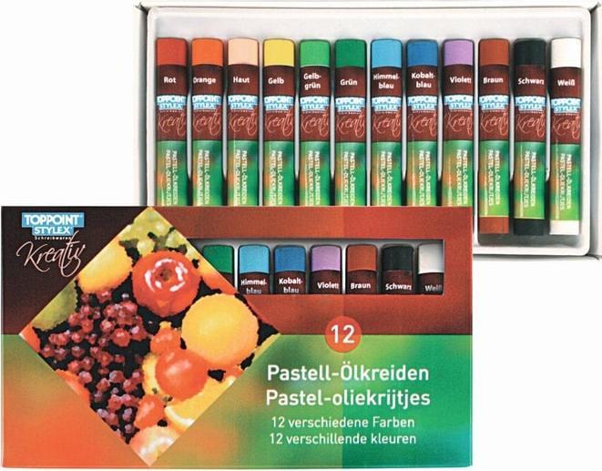 Actual product image Stylex Oil crayons pastel set of 12 (Multicoloured)
