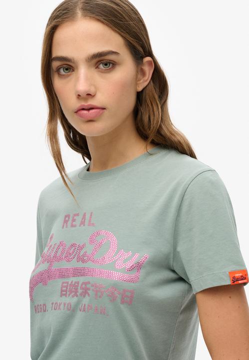 Actual product image Superdry Vl Rhinestone Slim Tee (14)