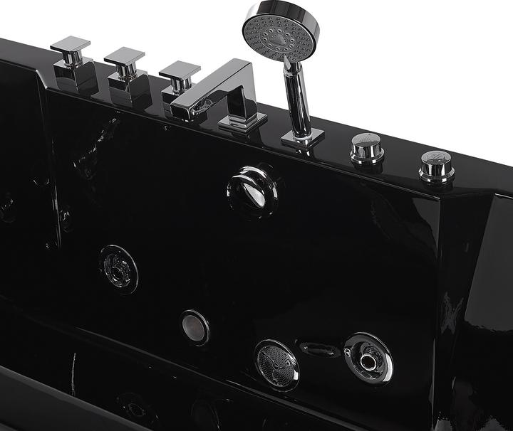 Actual product image Beliani Whirlpool bath black rectangular with LED 180 x 80 cm HAWES (235 l, 80 cm, 180 cm)
