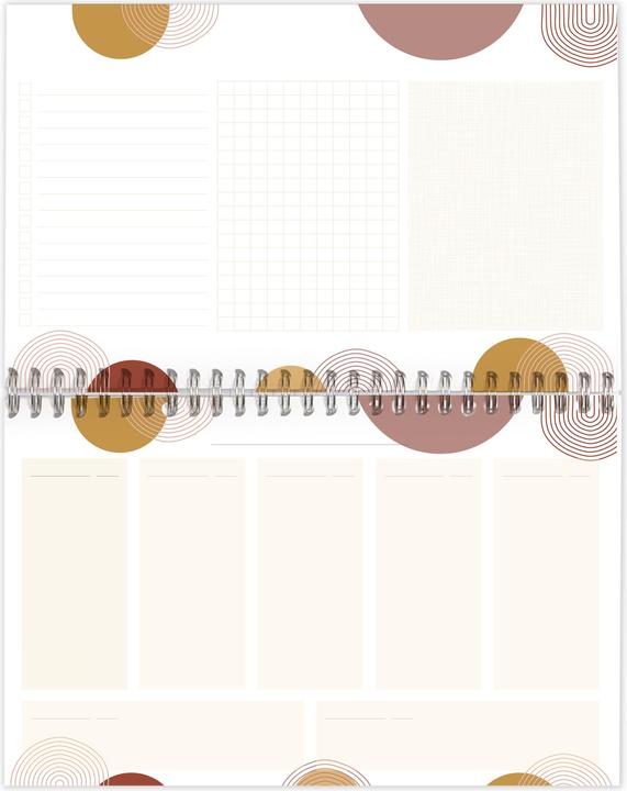 Actual product image Clairefontaine notepad planner with a total binding, 53 printed sheets terracotta (Hardcover)