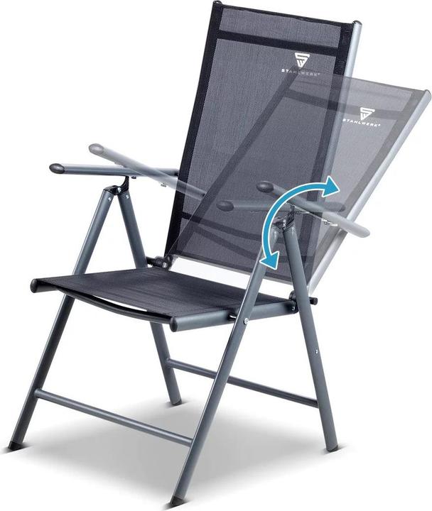 Actual product image Stahlwerk Camping chair CS-103 ST set of 4 with camping table CT-30 ST table set