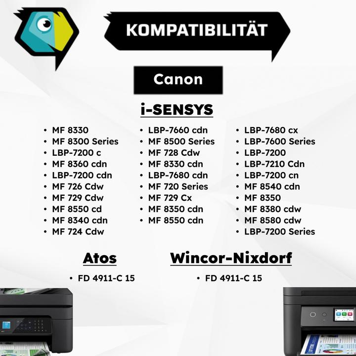 Actual product image Inkadoo Toner multipack compatible with Canon 718 contains 4x toner cartridge black cyan magenta yellow (FC)