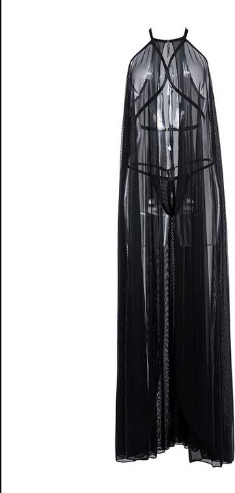 Image du produit Allure Cape and String Drama Queen OS- Black (Taille unique)