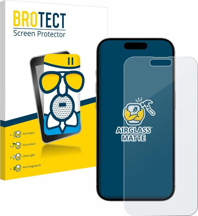 Actual product image BROTECT AirGlass Glass Matte (1 Piece, Apple iPhone 15 Plus)